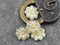 *6* 18mm Bronze Washed Milky White Crystal Daisy Flower Beads